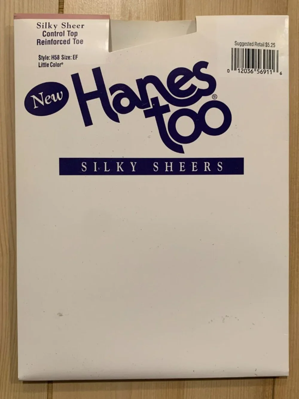 Vintage 90s Hanes Too Silky Sheer Controller Top Reinforced Toe Pantyhose NIP EF